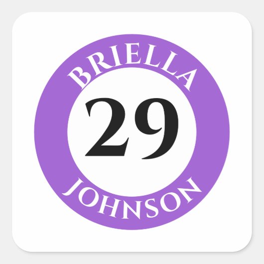 野球パーソナライズされたこうもりノブデカール スクエアシール (正面)