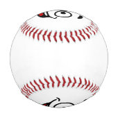 野球パーソナライズされたのおもしろい顔 野球ボール (裏面)