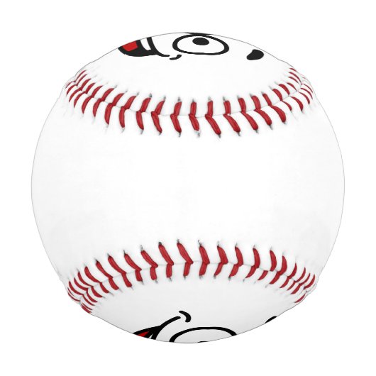 野球パーソナライズされたのおもしろい顔 野球ボール (裏面)