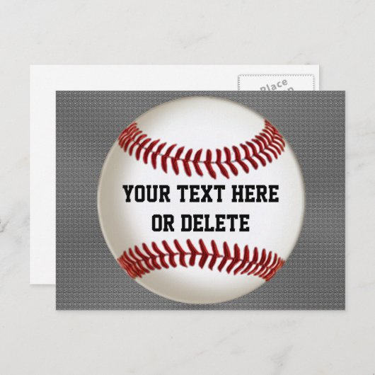 野球パーソナライズされたのはがきが輝く灰色 ポストカード (正面/裏面)