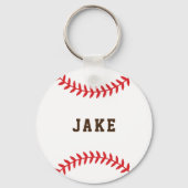 野球パーソナライズされたのキッズ名 キーホルダー (裏面)