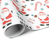 野球パーソナライズされたのクリスマスプレゼント ラッピングペーパー (ロールコーナー)