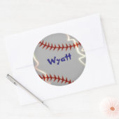 野球パーソナライズされたのシール ラウンドシール (封筒)