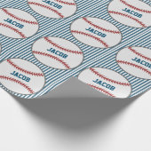 野球パーソナライズされたのテーマを命名 ラッピングペーパー (角)