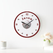 野球パーソナライズされたのテーマ ラージ壁時計 (ホーム)