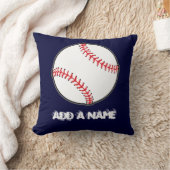 野球パーソナライズされたのネイビーブルー枕、名前を追加 クッション (ブランケット)