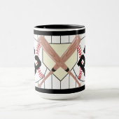 野球パーソナライズされたのピストのコーヒーマグ マグカップ (中央)