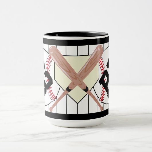 野球パーソナライズされたのピストのコーヒーマグ マグカップ (中央)