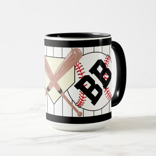 野球パーソナライズされたのピストのコーヒーマグ マグカップ (正面右)