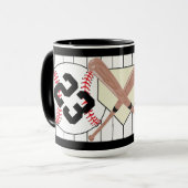 野球パーソナライズされたのピストのコーヒーマグ マグカップ (正面左)