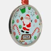 野球パーソナライズされたのホリデーギフト メタルオーナメント (右)