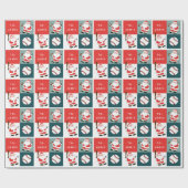 野球パーソナライズされたのホリデーギフト ラッピングペーパー (フラット)