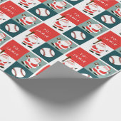 野球パーソナライズされたのホリデーギフト ラッピングペーパー (角)