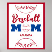 野球パーソナライズされたのママ名 ポスター (正面)