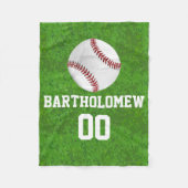 野球パーソナライズされたの少年の名前/ナンバーボーイズ フリースブランケット (正面)