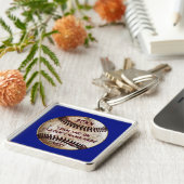 野球パーソナライズされたの贈り物，高齢者，野球 キーホルダー (側面)