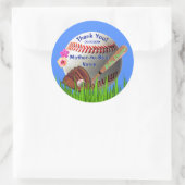 野球パーソナライズされたの赤ちゃんシャワーのステッカー、少年 ラウンドシール (バッグ)