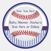 野球パーソナライズされたの赤ちゃんシャワーシール ラウンドシール (正面)