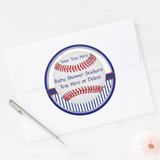 野球パーソナライズされたの赤ちゃんシャワーシール ラウンドシール (封筒)