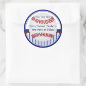 野球パーソナライズされたの赤ちゃんシャワーシール ラウンドシール (バッグ)