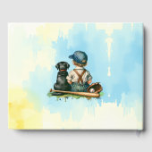 野球パーソナライズされたをテーマにした赤ちゃんシャワー ゲストブック (裏面)