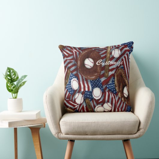 野球パーソナライズされたインザアメリカ装飾用クッション クッション (椅子)