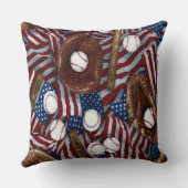 野球パーソナライズされたインザアメリカ装飾用クッション クッション (裏面)