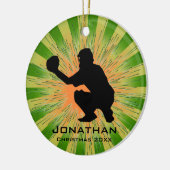 野球パーソナライズされたオーナメント セラミックオーナメント (左)