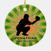 野球パーソナライズされたオーナメント セラミックオーナメント (裏面)