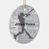 野球パーソナライズされたオーナメント セラミックオーナメント (右)