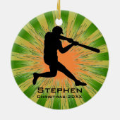 野球パーソナライズされたオーナメント セラミックオーナメント (裏面)