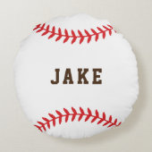 野球パーソナライズされたキッズネームスポーツラウンドピロ ラウンドクッション (裏面)