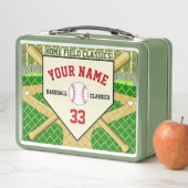 野球パーソナライズされたクラシックホームフィールドランチボックス メタルランチボックス (インサイチュ)