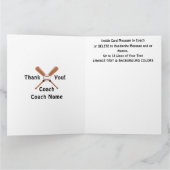 野球パーソナライズされたコーチ・カード、 カード (内部)