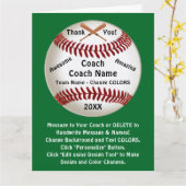 野球パーソナライズされたコーチ・カード、 カード (黄色い花)