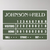 野球パーソナライズされたスコアボード–36インチx 24インチ ポスター (正面)
