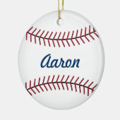 野球パーソナライズされたスポーツのクリスマスオーナメント セラミックオーナメント (左)