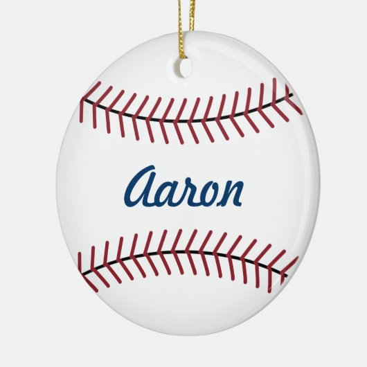 野球パーソナライズされたスポーツのクリスマスオーナメント セラミックオーナメント (左)