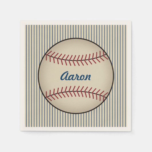 野球パーソナライズされたスポーツパーティーナプキン スタンダードカクテルナプキン (正面)