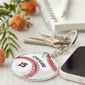 野球パーソナライズされたスポーツファン キーホルダー (正面右)