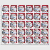 野球パーソナライズされたスポーツ ラッピングペーパー (フラット)