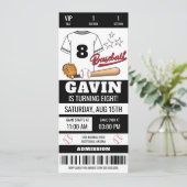 野球パーソナライズされたチケット誕生会 招待状 (スタンド正面)