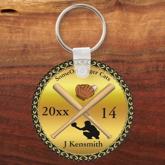 野球パーソナライズされたチャンピオンズリーグデザインbl キーホルダー (正面)