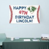 野球パーソナライズされたハッピーバースデー旗 横断幕 (トレードショー)