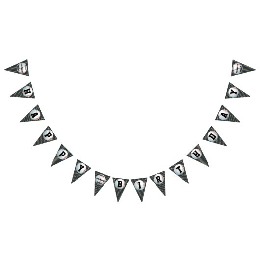 野球パーソナライズされたハッピーバースデー バンティングフラッグ (全)