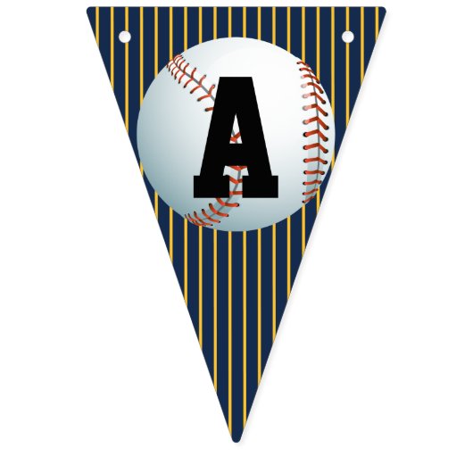 野球パーソナライズされたハッピーバースデー バンティングフラッグ (第3の旗)