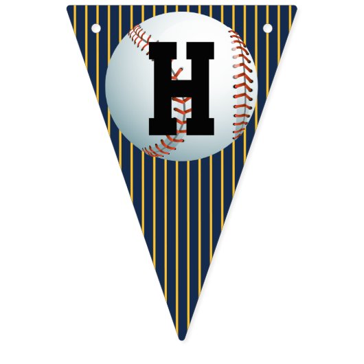 野球パーソナライズされたハッピーバースデー バンティングフラッグ (第2の旗)