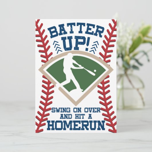 野球パーソナライズされたバースデーパーティ招待状 招待状 (スタンド正面)