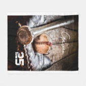 野球パーソナライズされたフリースブランケット素晴らしカスタム フリースブランケット (正面(横))