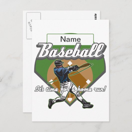 野球パーソナライズされたホー走ム ポストカード (正面/裏面)